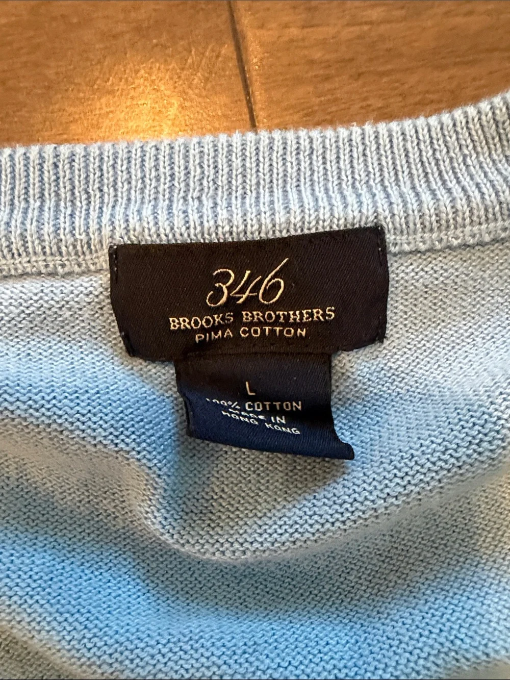 Brooks Brothers Light Blue, Navy & Yellow Argyle V-Neck Sweater Vest